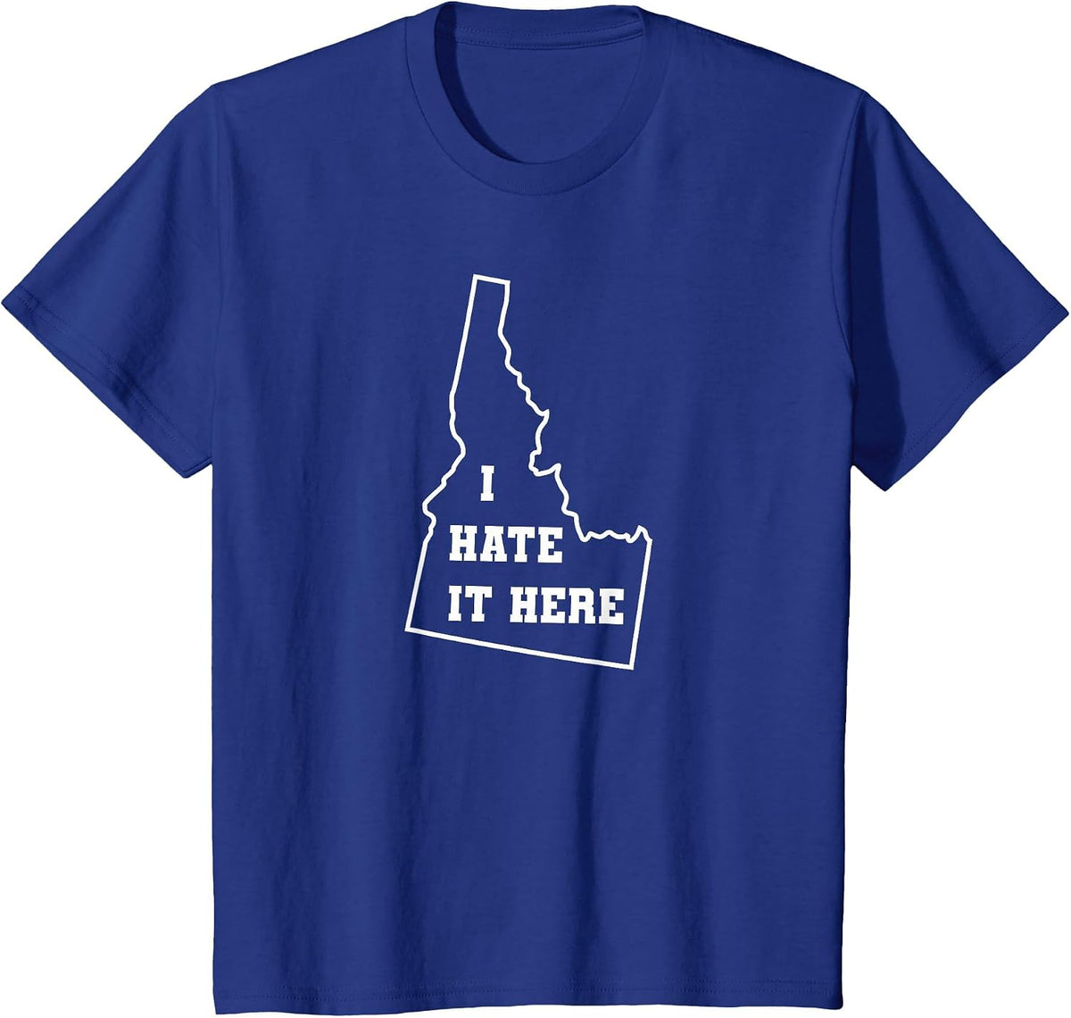 Funny I Hate It Here Idaho ID State Joke T-Shirt - Royal Blue