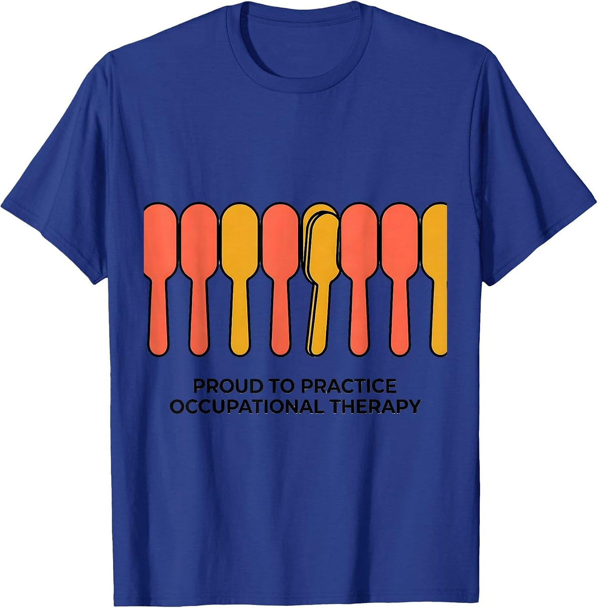 Proud To Practice Occupational Therapy Geometric OT Humor T-Shirt - Royal Blue