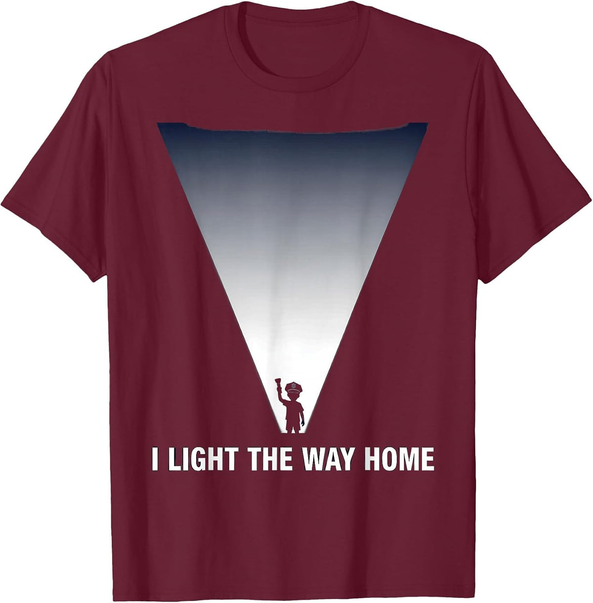 Men's I Light The Way Home Future Police Officer Kids Costume T-Shirt - Burgundy