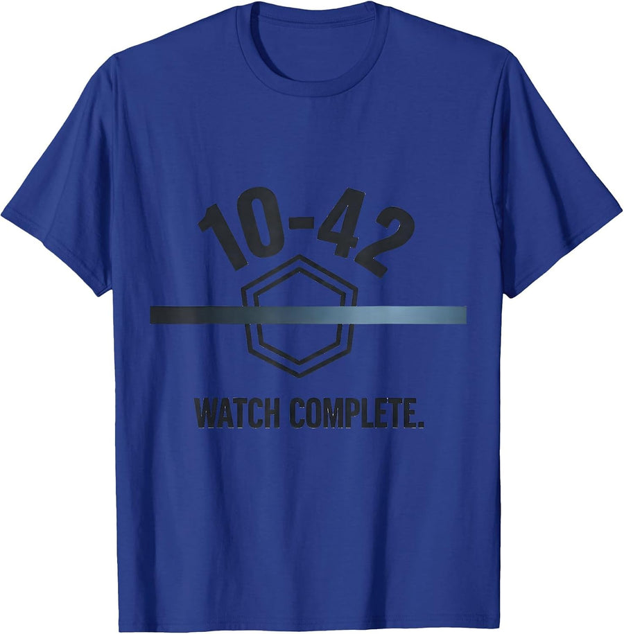 10-42 Watch Complete Thin Blue Line Police Support Tribute T-Shirt - Royal Blue