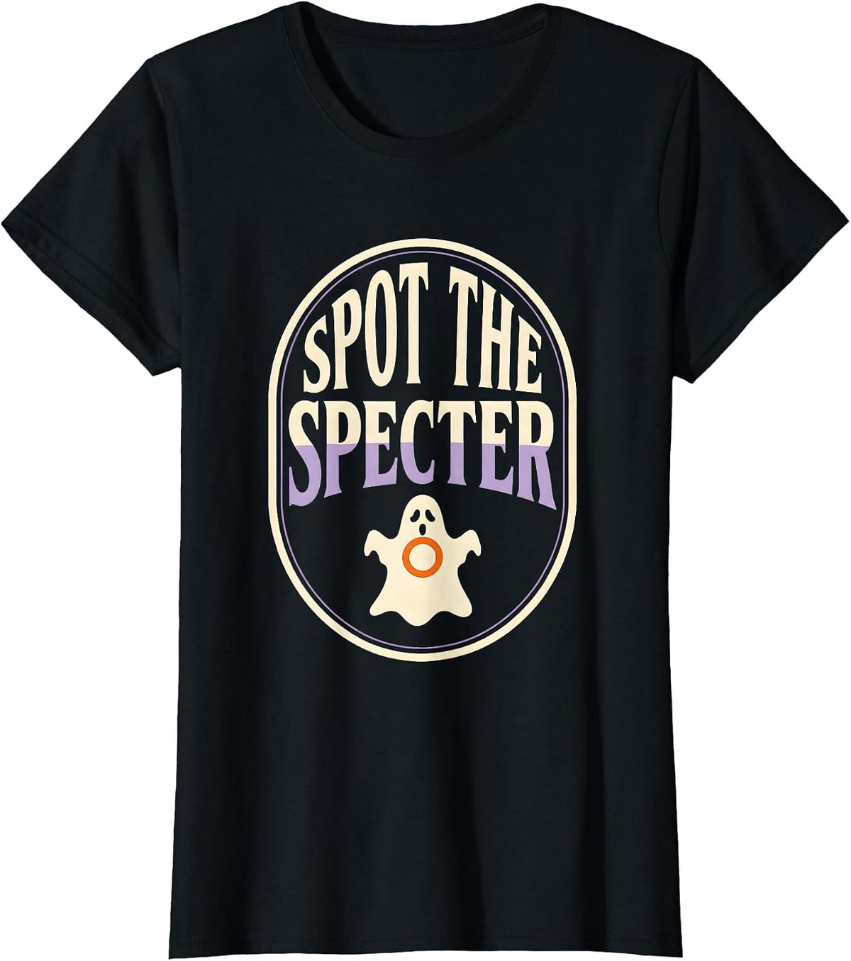 Women's Spot The Specter Vintage Halloween Dermatology Esthetician T-Shirt - Black