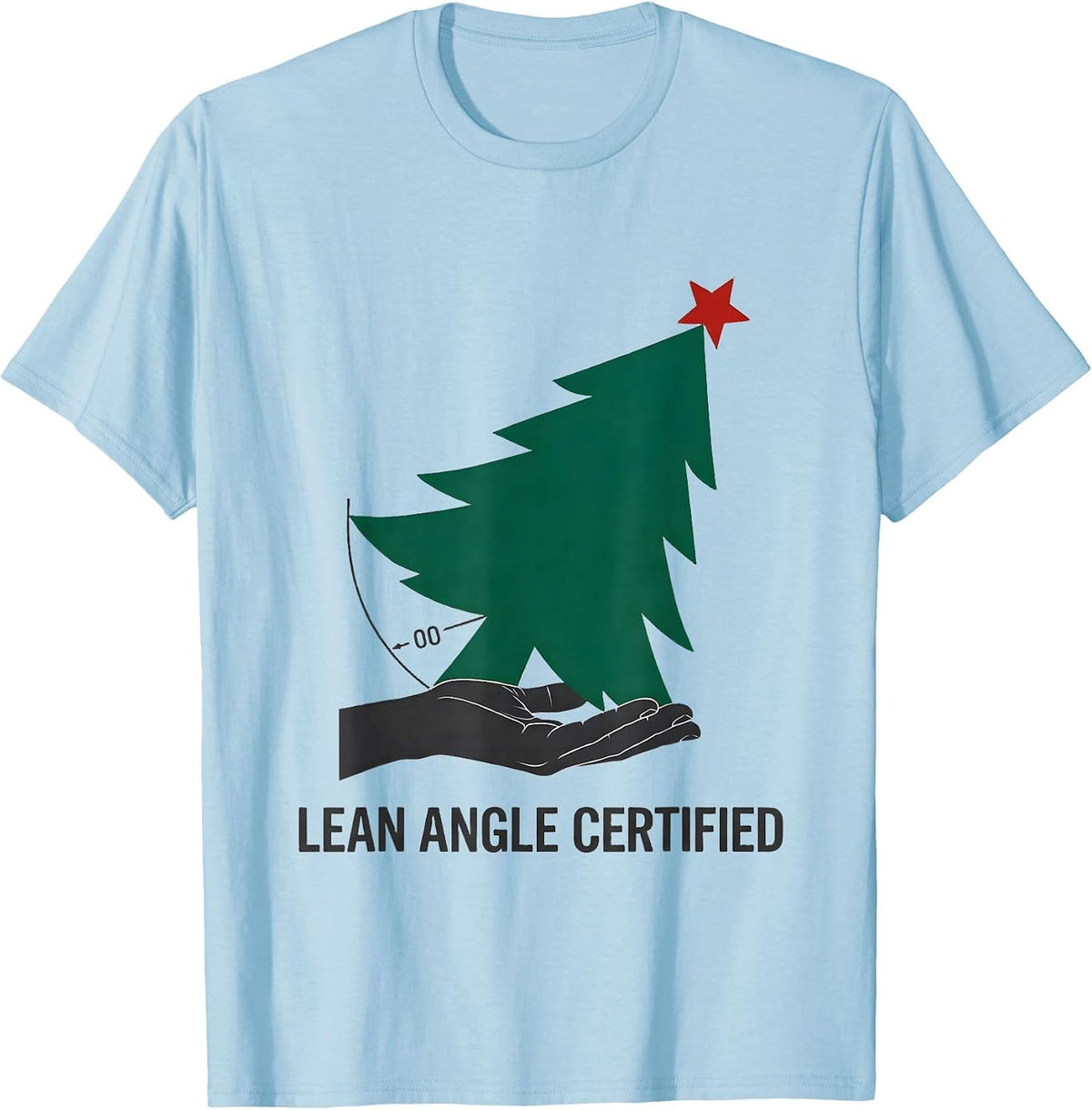 Men's Lean Angle Certified Funny Physical Therapist Holiday Humor T-Shirt - Baby Blue