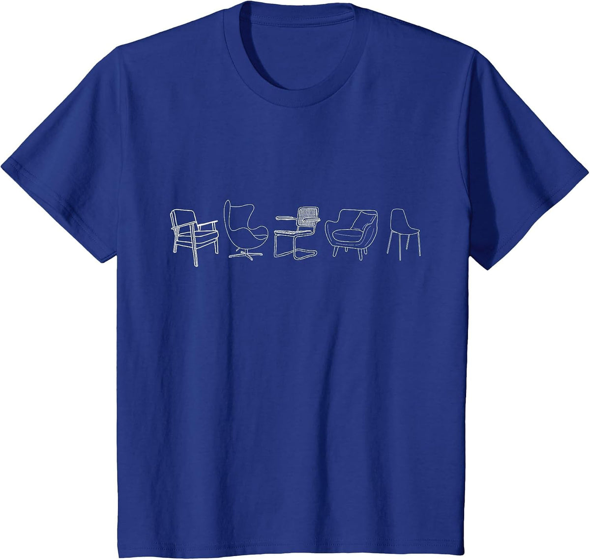 Midcentury Modern Chairs Eames Knoll Interior Designers Dark T-Shirt - Royal Blue