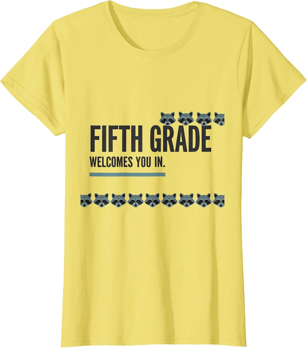 Women's Fifth Grade Welcomes You In Minimalist Back to School T-Shirt - Lemon Yellow