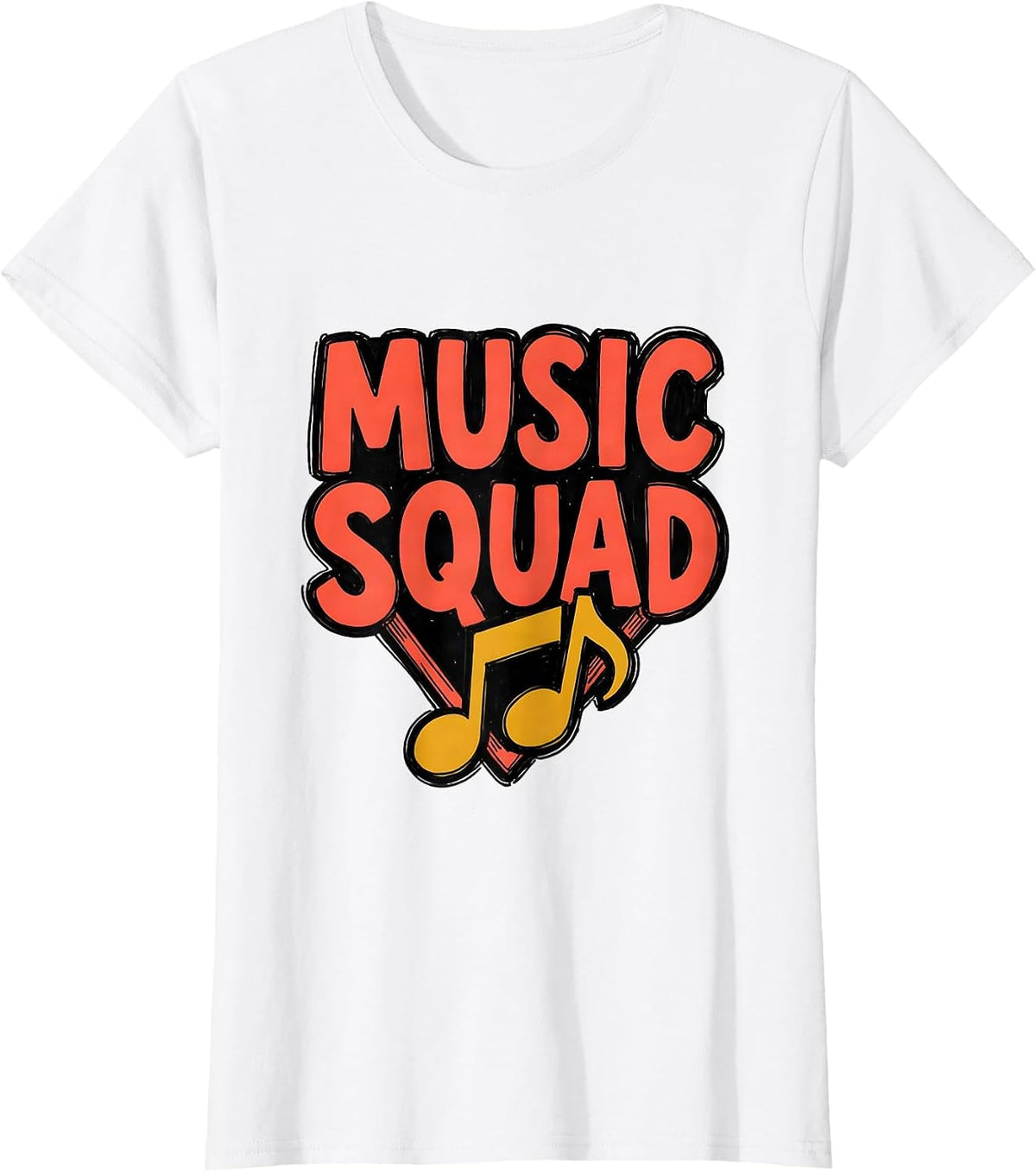 Women's Music Squad Cheerful Teacher Team Back To School T-Shirt - White