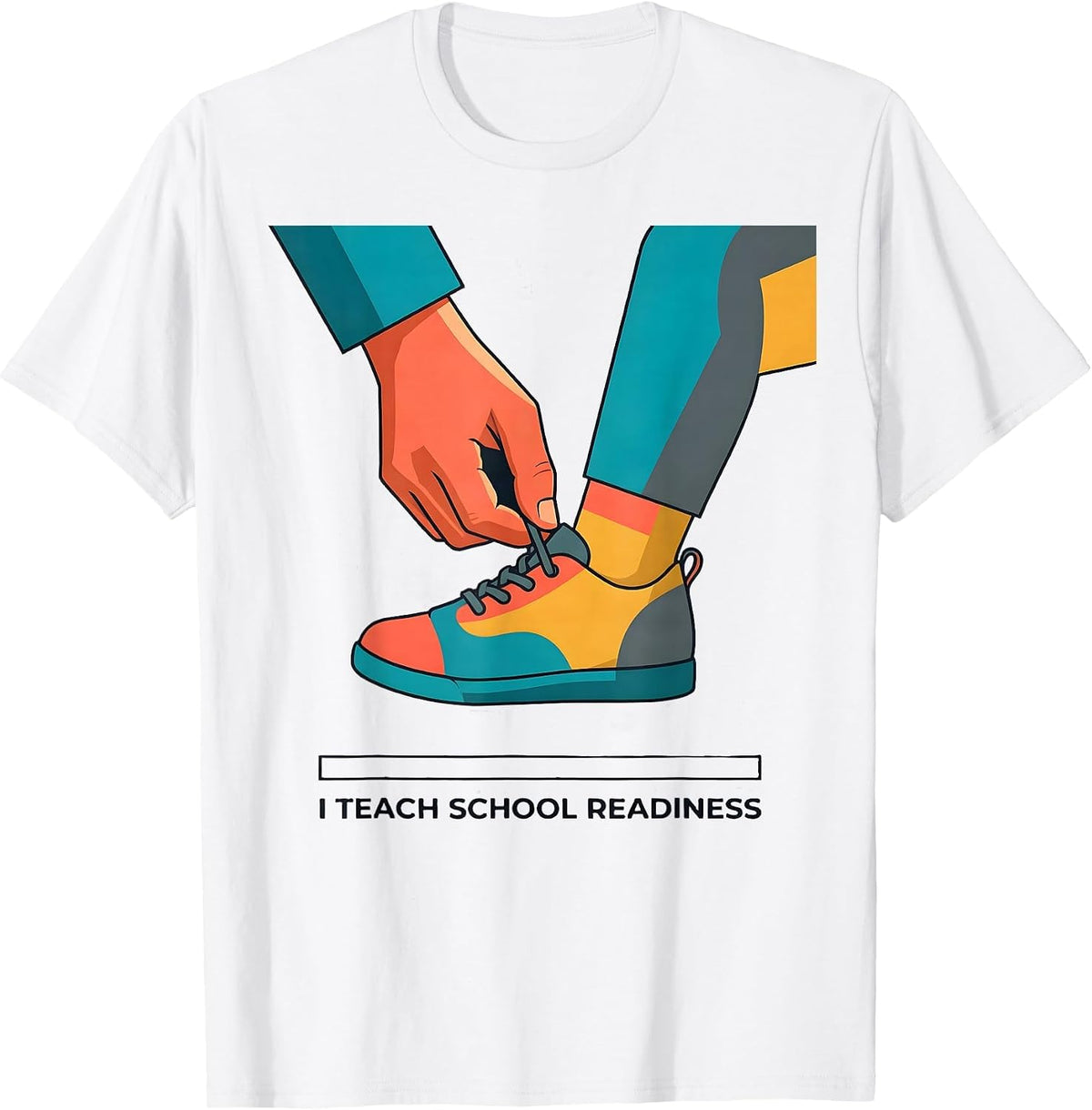 I Teach School Readiness Preschool Teacher Head Start Crew T-Shirt - White