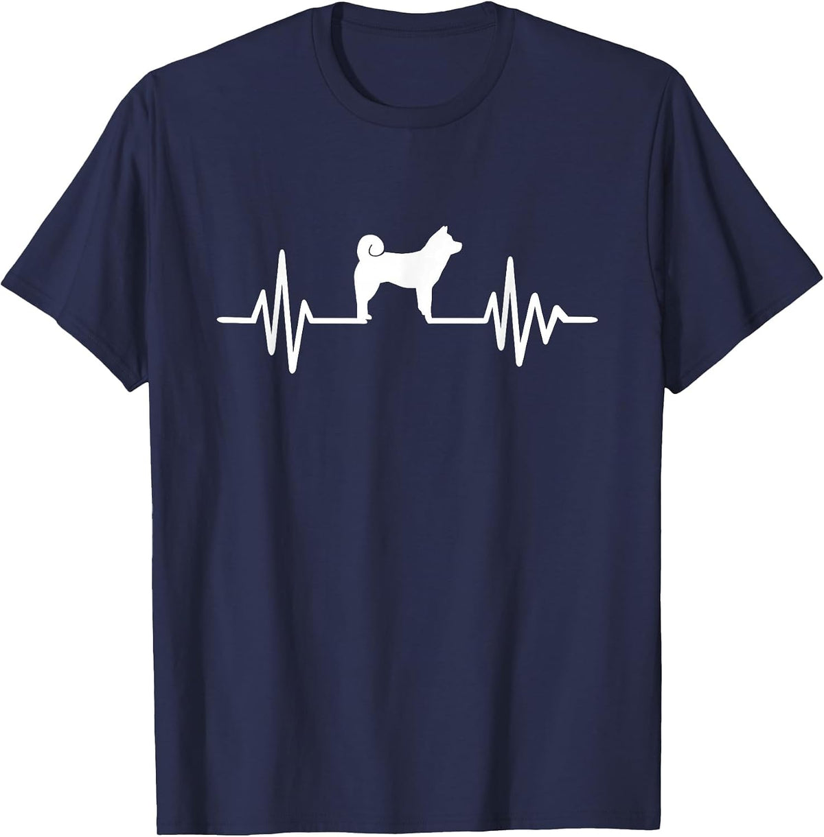 Shiba Inu Heartbeat T-Shirt T-Shirt - Navy Blue