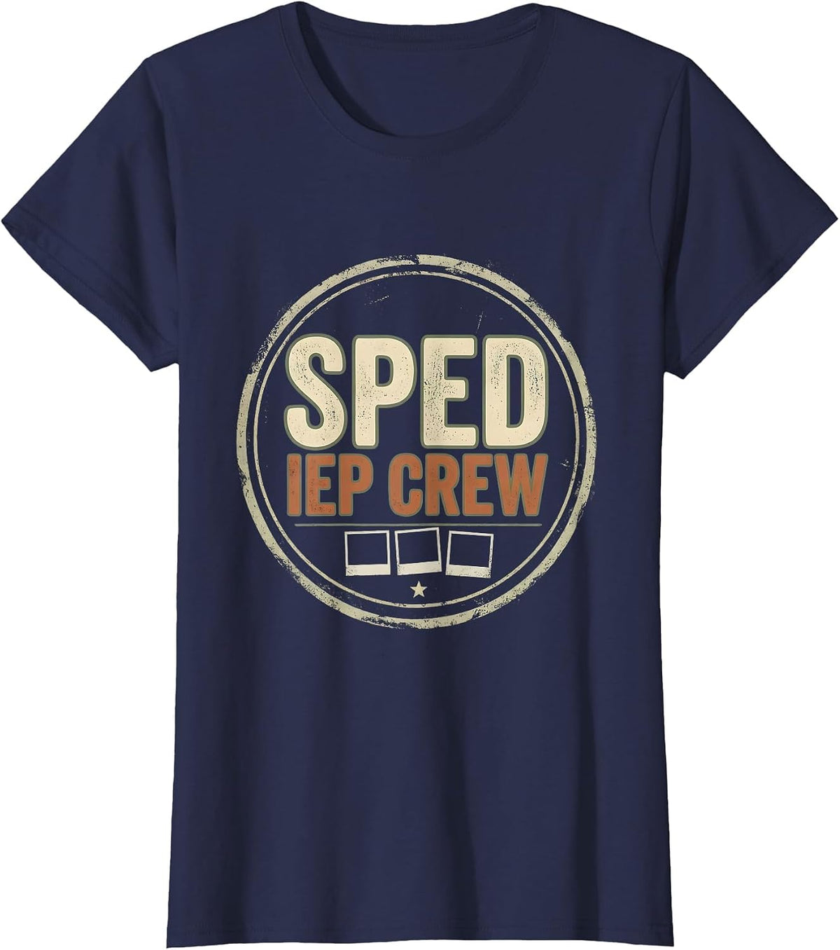 Women's SPED IEP Crew Distressed Special Education Teacher Dream T-Shirt - Navy Blue