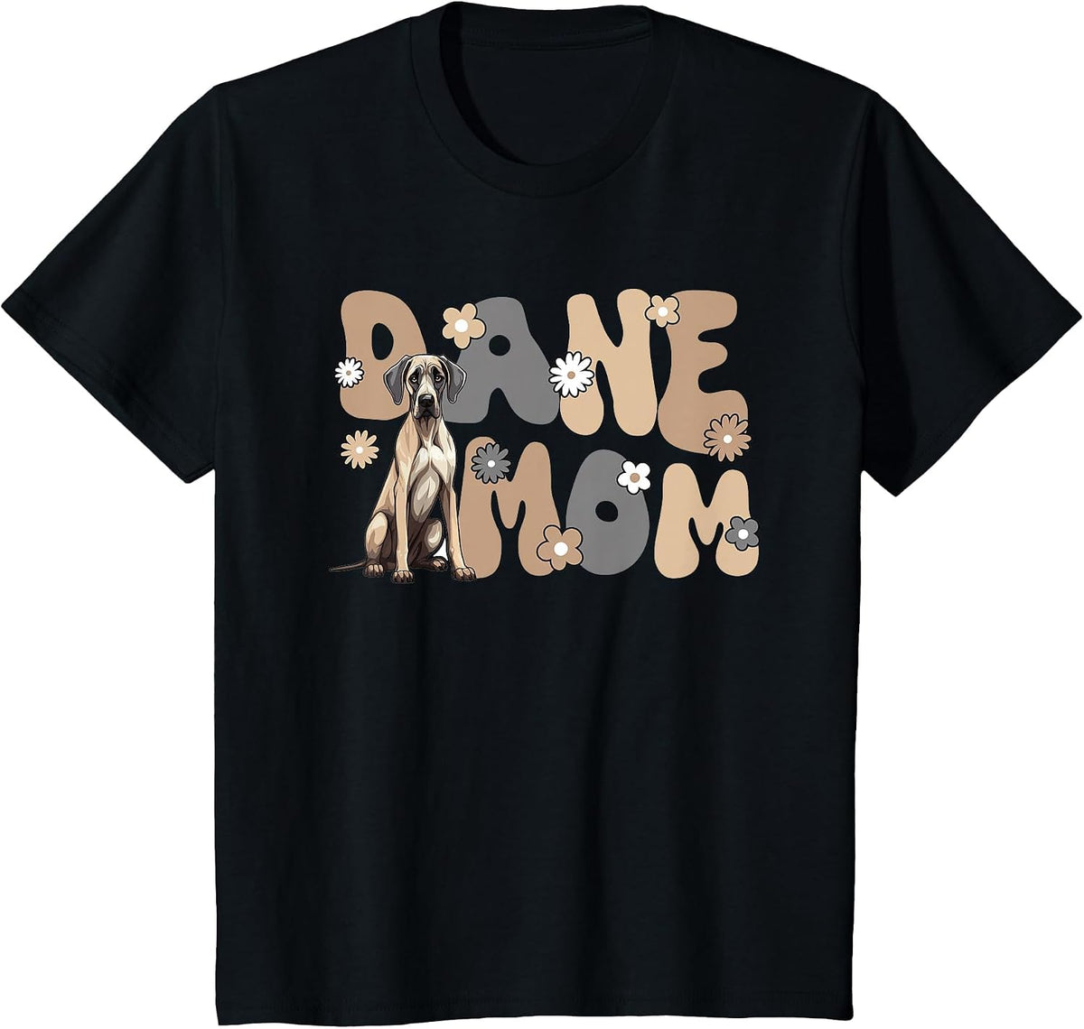 Great Dane Groovy World's Best Dane Mom T-Shirt - Black