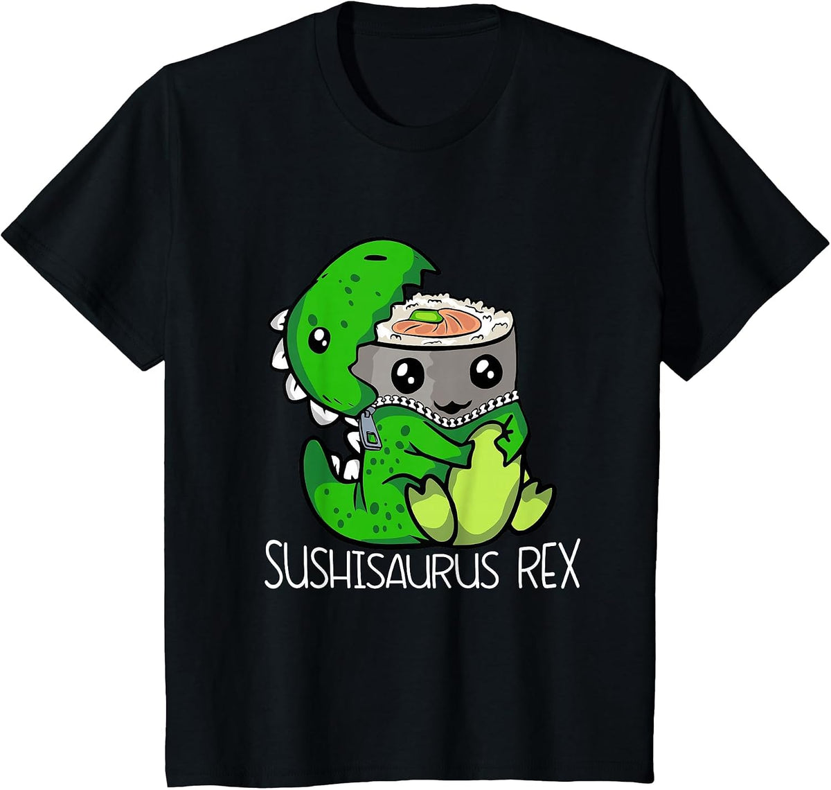 Cute Dinosaur Sushi Lover Women Trex Men Sushi T-Shirt - Black