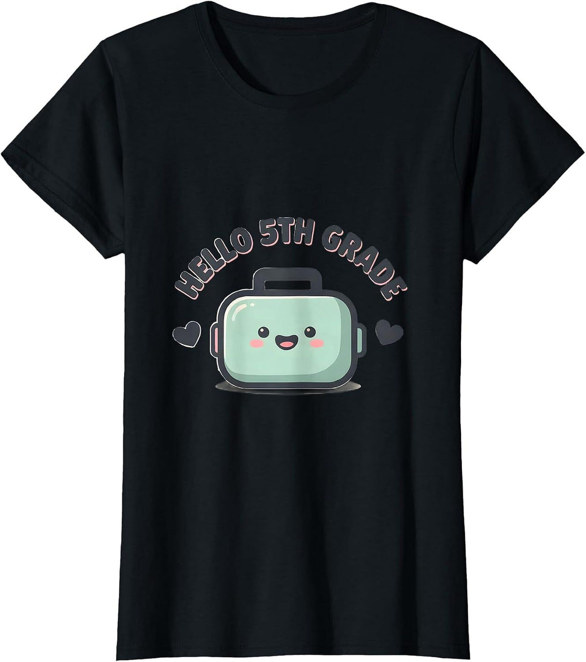 Hello 5th Grade Cute Kawaii Back To School 5th Grade Team T-Shirt - Black