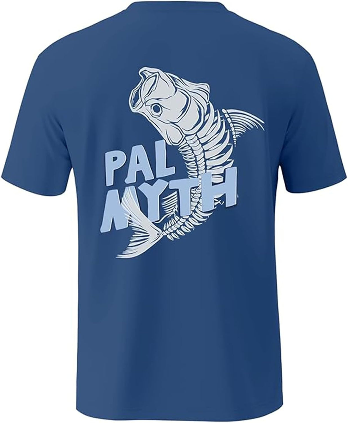 Palmyth Men's Fishing Shirt Short Sleeve Sun Protection UV UPF 50+ T-Shirt - Navy \/ Tarpon Bone