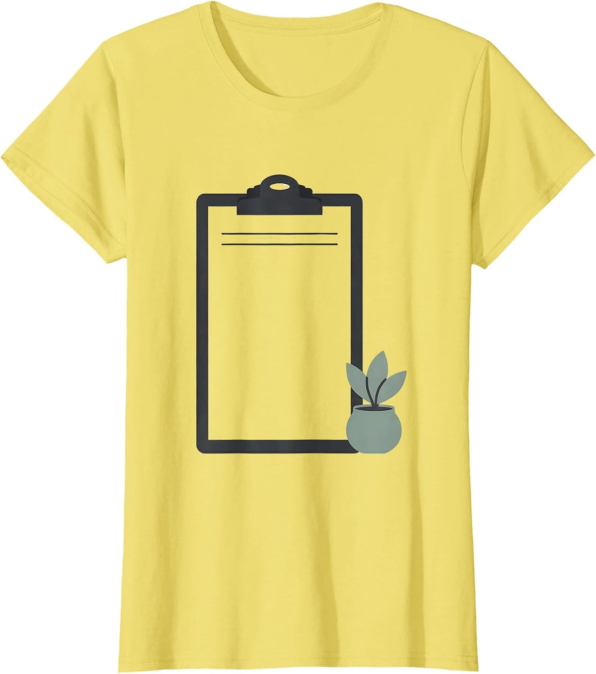 Blank Clipboard Minimalist Mental Health Counselor Gift T-Shirt - Lemon Yellow