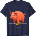 Pig Steward Funny Farm Animal Lover Midcentury Modern T-Shirt - Navy Blue