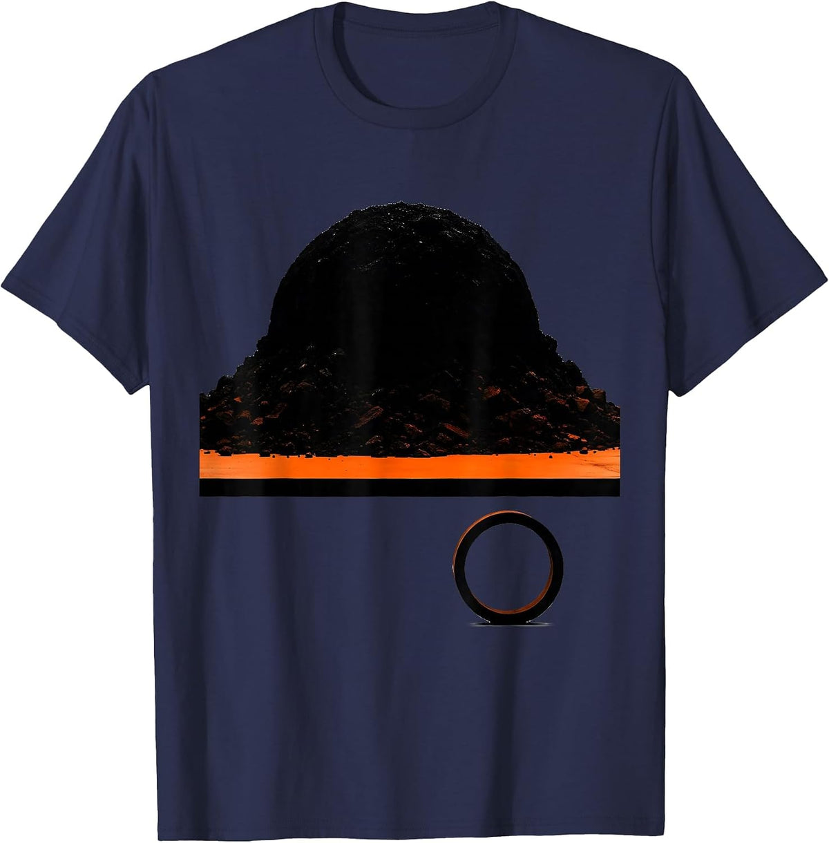 Brutalist Plate Pile Friendsgiving Group Humor T-Shirt - Navy Blue