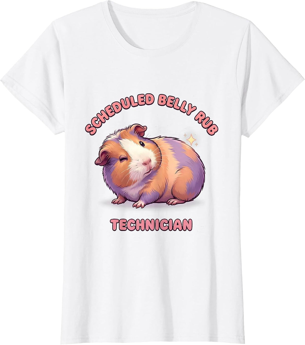 Scheduled Belly Rub Technician Cute Kawaii Guinea Pig Owner T-Shirt - White