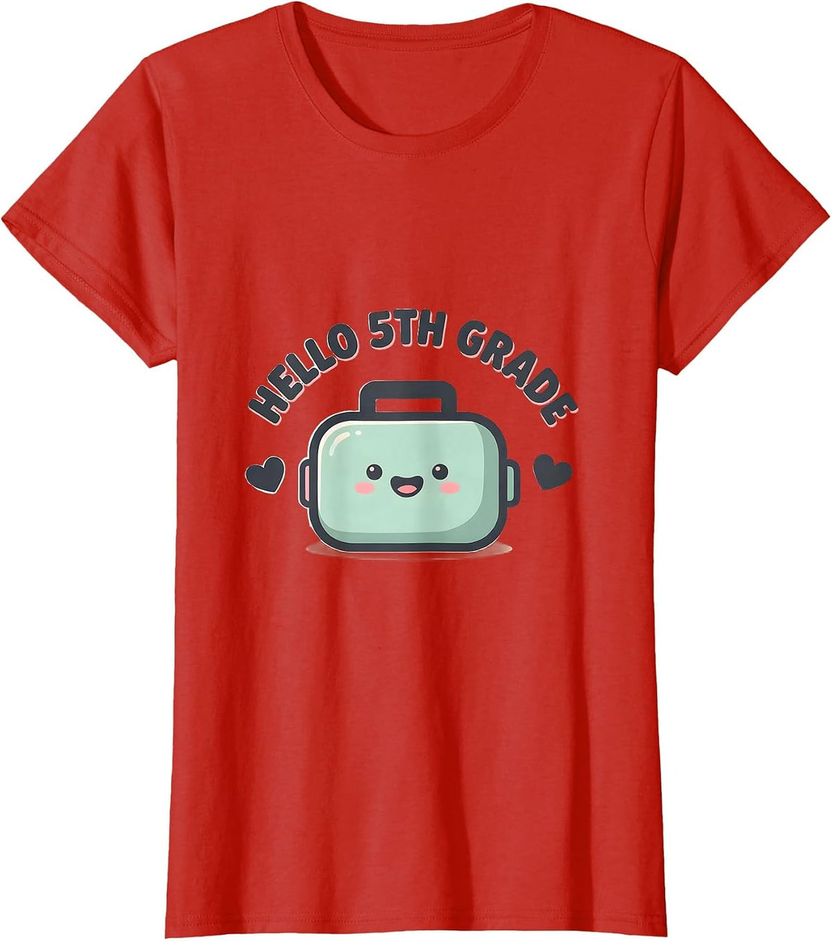 Hello 5th Grade Cute Kawaii Back To School 5th Grade Team T-Shirt - Red