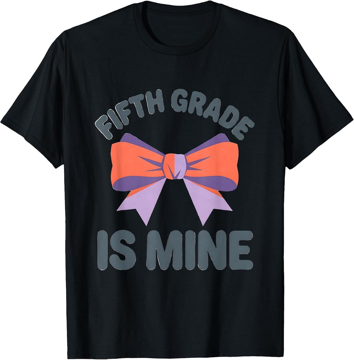 Men's Fifth Grade Is Mine Coquette Bow Back to School Girl T-Shirt - Black