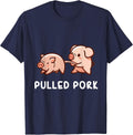 Pulled Pork Funny Pig Quotes Cool Pig Lovers T-Shirt - Navy Blue