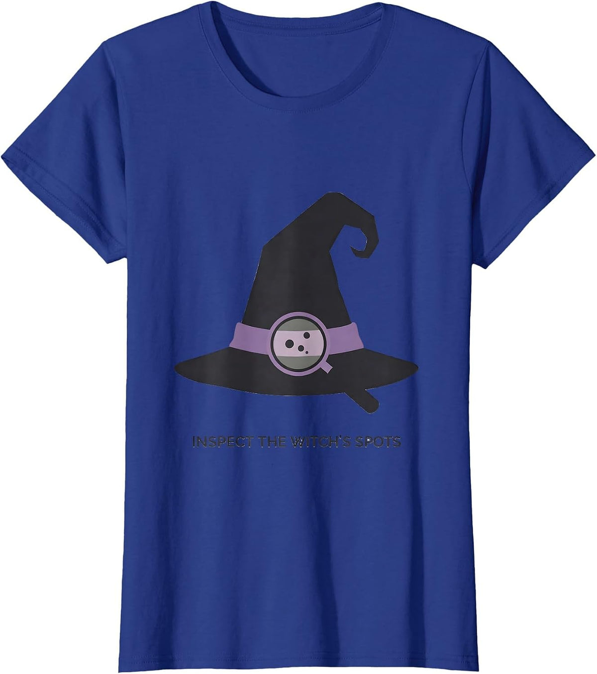 Women's Inspect The Witch's Spots Minimalist Halloween Dermatology T-Shirt - Royal Blue