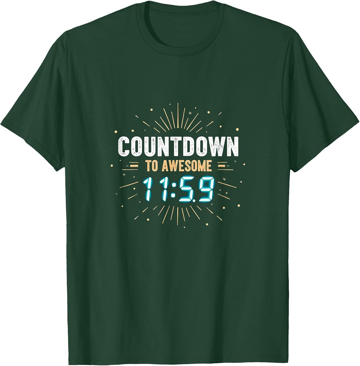 Countdown To Awesome New Year's Eve Design T-Shirt - Dark Green