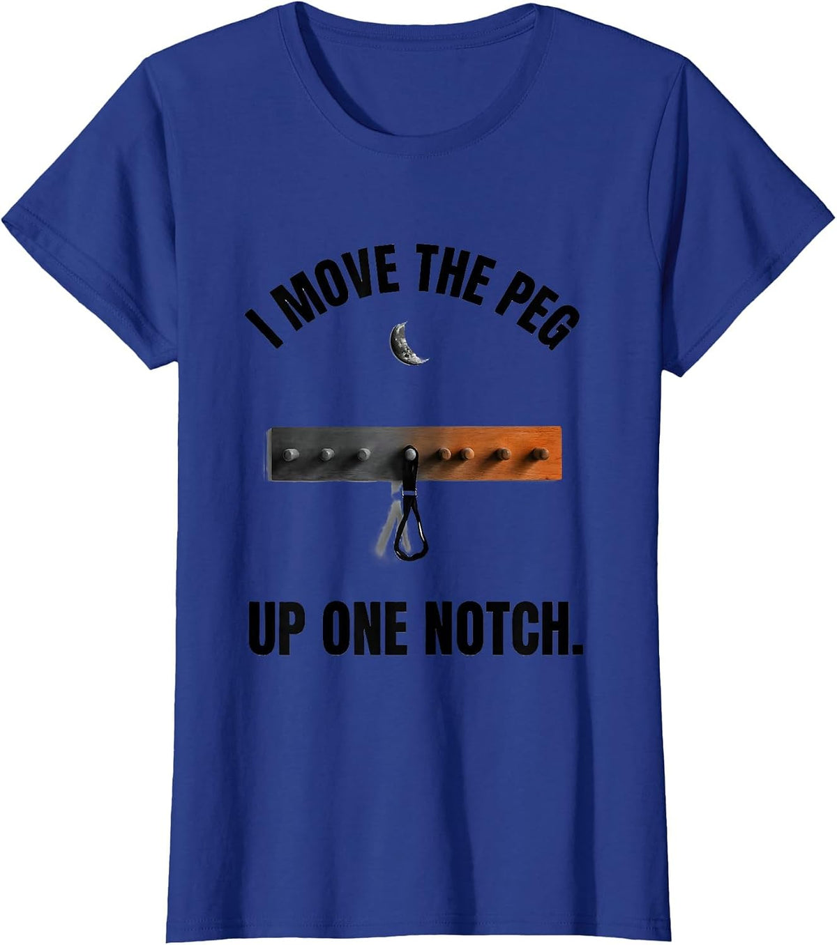 Women's I Move The Peg Up One Notch Funny Physical Therapy Halloween T-Shirt - Royal Blue