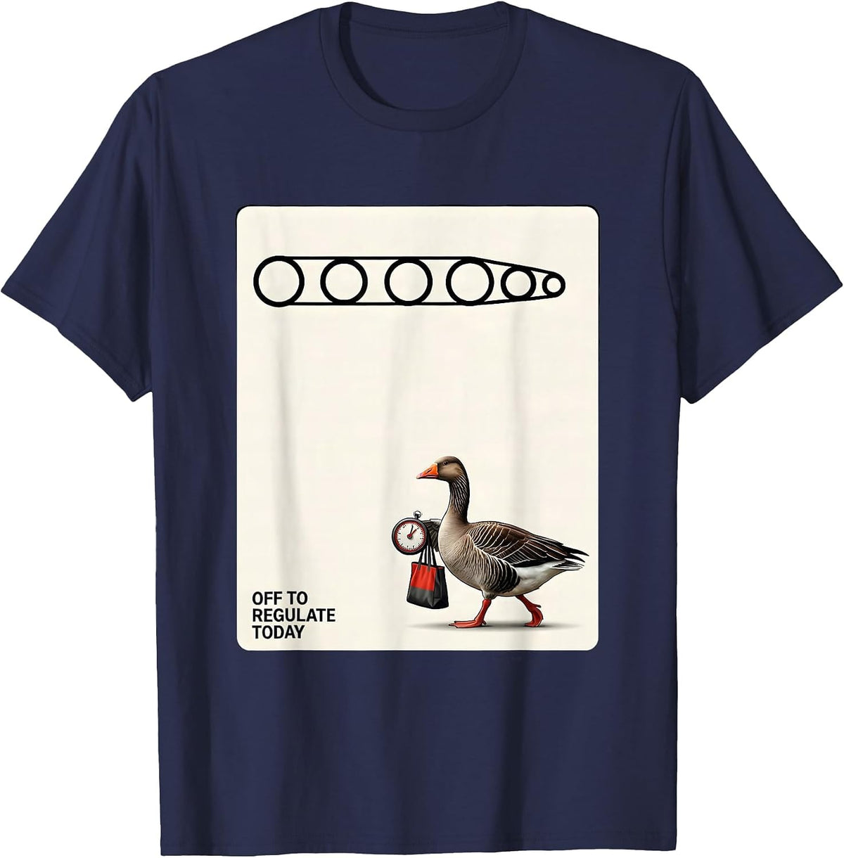 Off To Regulate Today Funny Mental Health Counselor Silly T-Shirt - Navy Blue