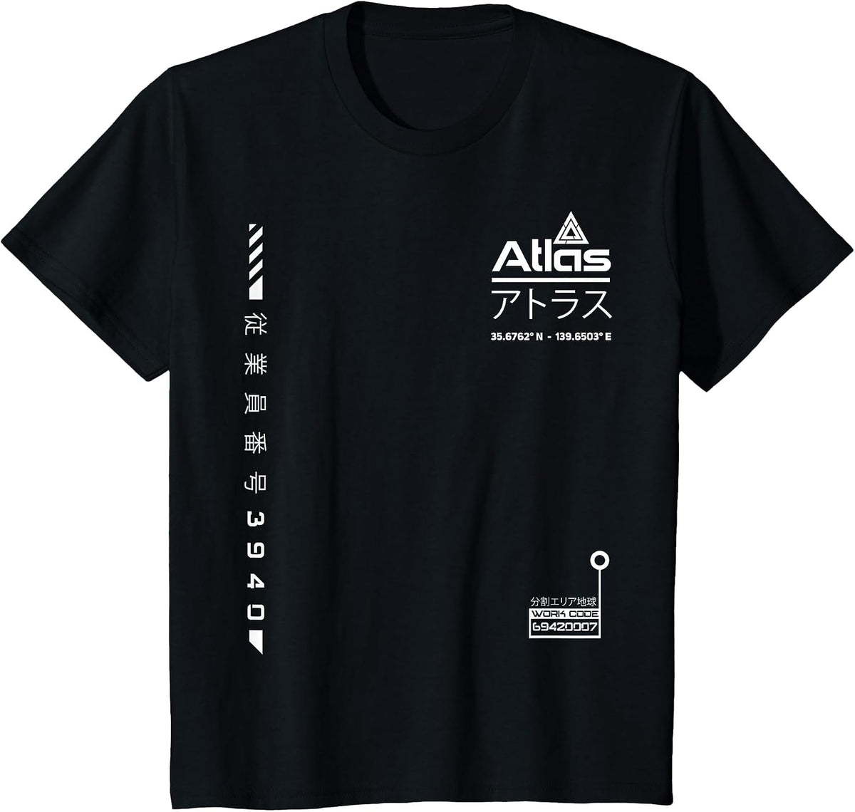 Techware Goth Ninja Black Sign Urban Future Society Cyber T-Shirt - Black