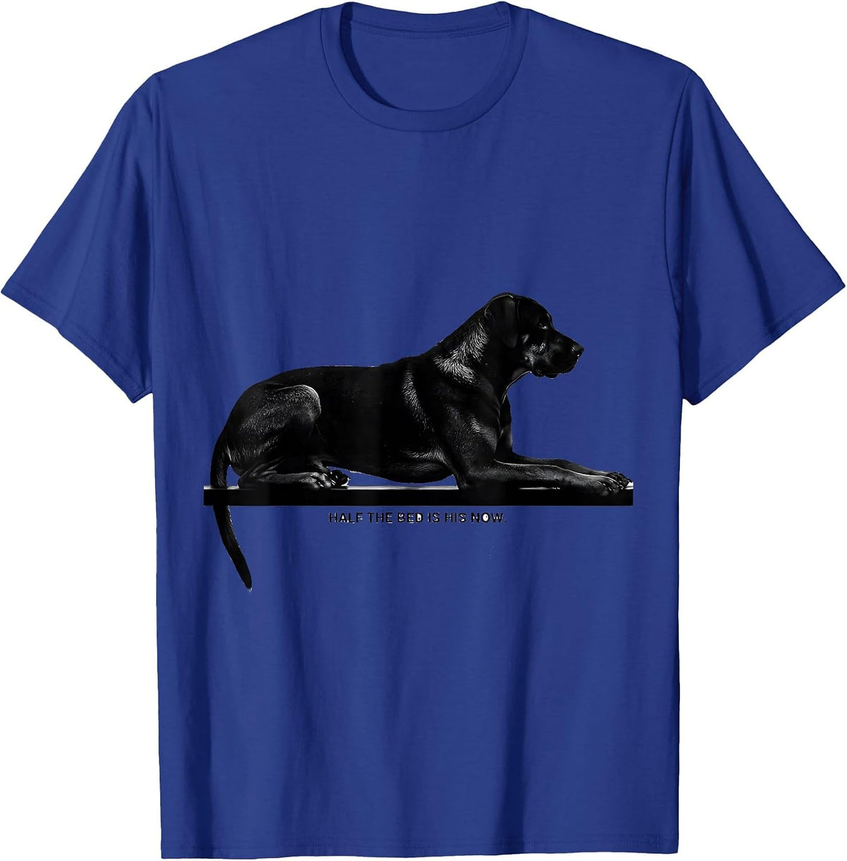 Men's Half The Bed Is His Now Funny Rhodesian Ridgeback Dog Owner T-Shirt - Royal Blue