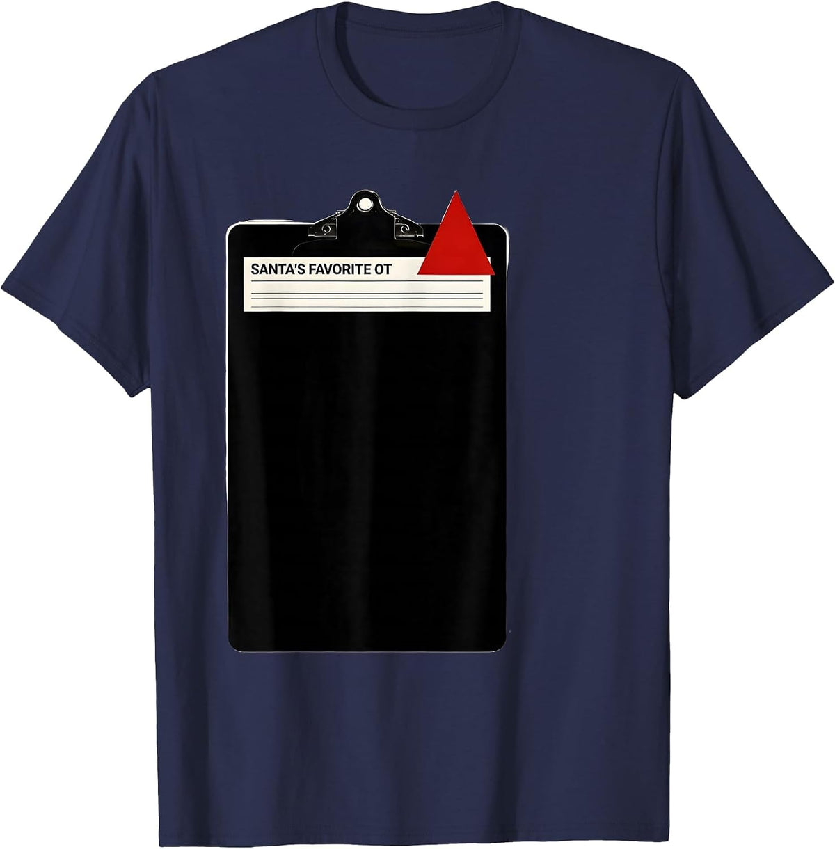 Men's Santa's Favorite OT Funny Occupational Therapist Christmas T-Shirt - Navy Blue