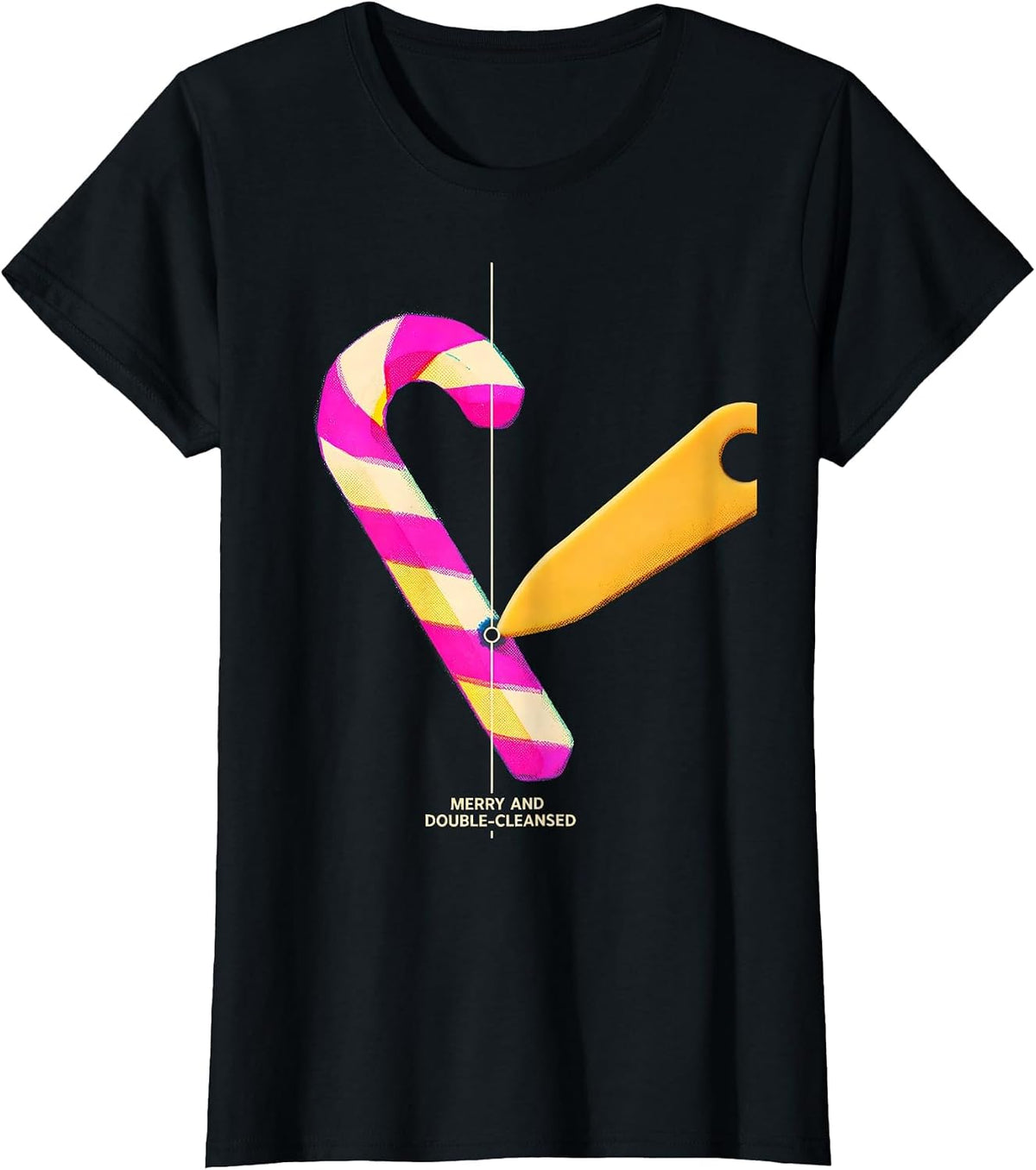 Women's Merry And Double-Cleansed Risograph Esthetician Dermatology T-Shirt - Black