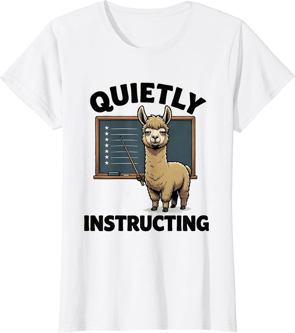 Women's Quietly Instructing Funny Llama Alpaca Pun Gift for Nana T-Shirt - White
