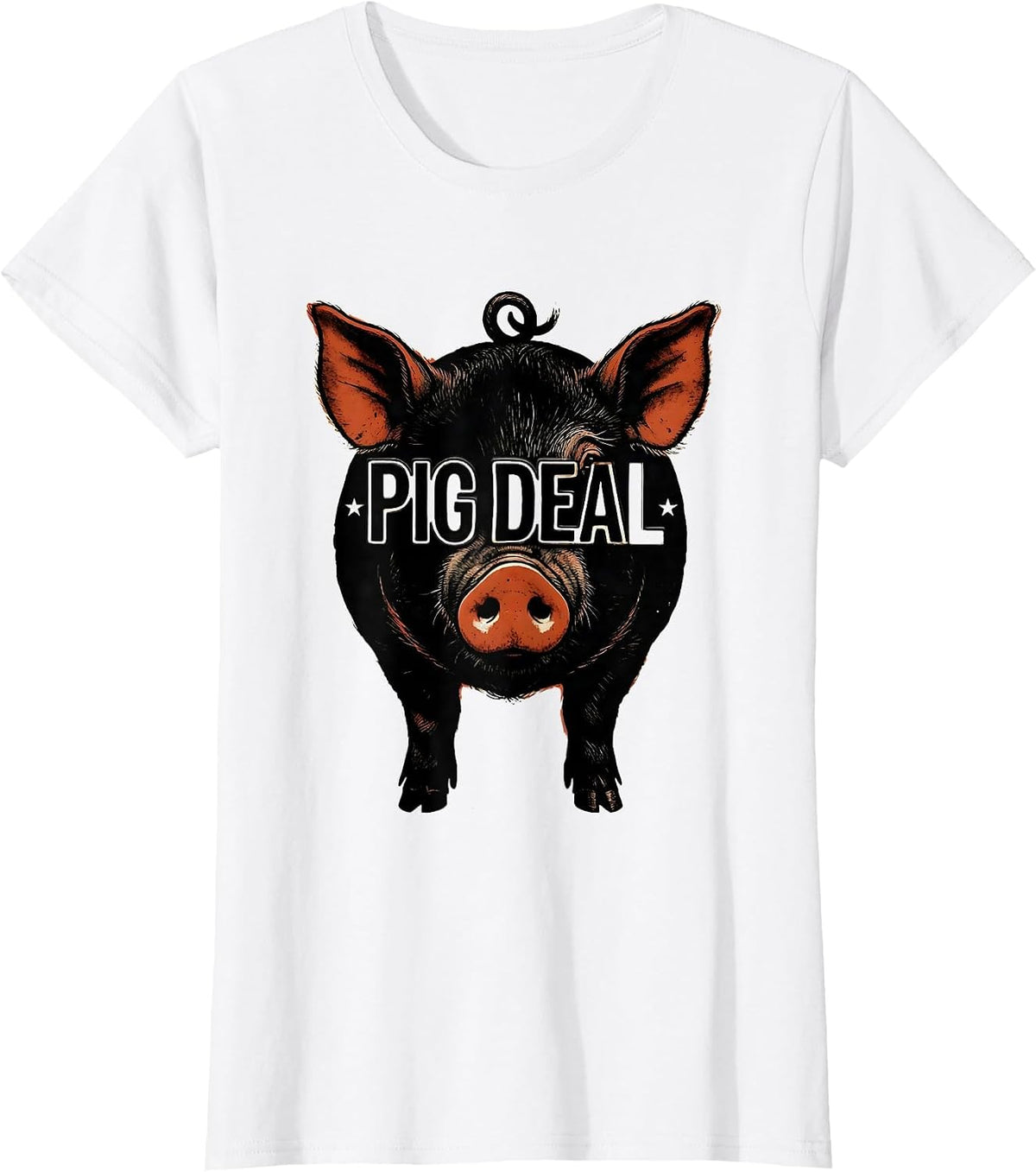 Women's Pig Deal Funny Pig Farm Animal Lover Humor Novelty Gift T-Shirt - White