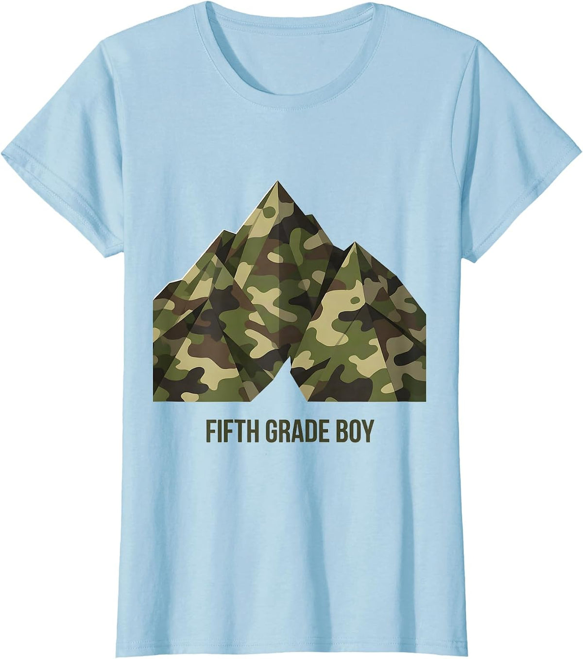 Fifth Grade Boy Camo Back To School Boys Teachers T-Shirt - Baby Blue