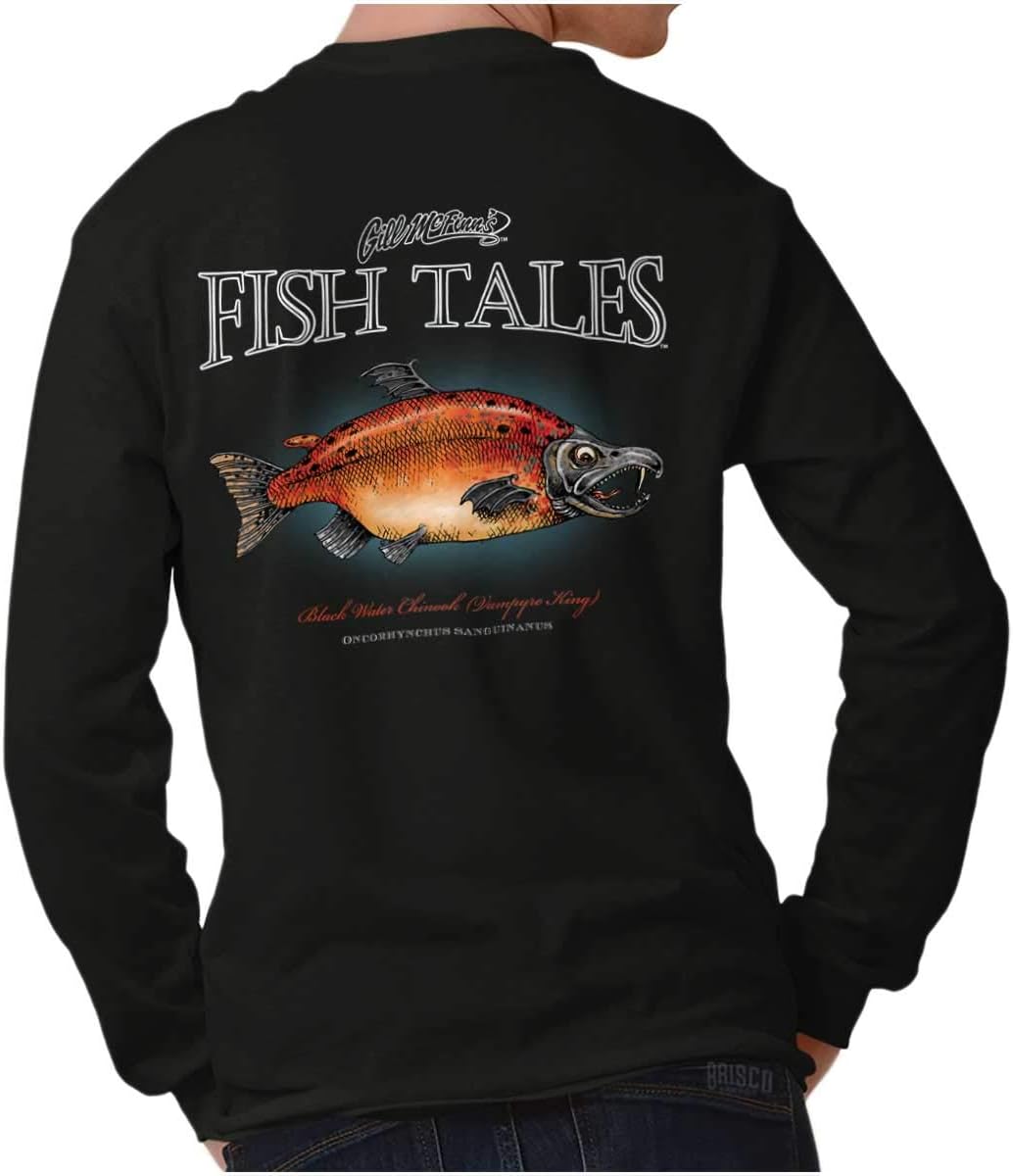 Chinook Fishing Fisherman Long Sleeve Tshirt Men Women - Black