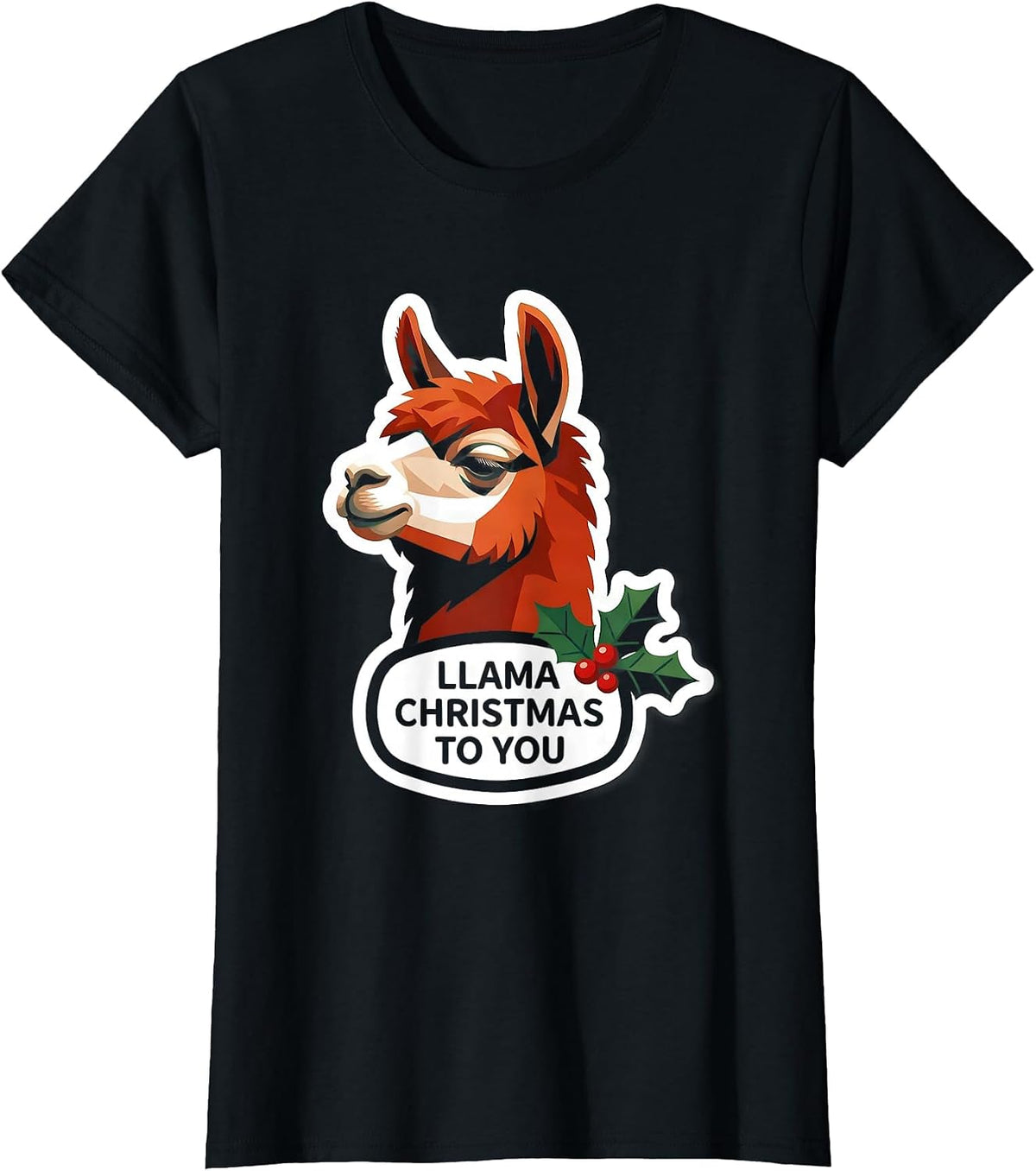Llama Christmas To You Funny Llama Alpaca Novelty Humor T-Shirt - Black