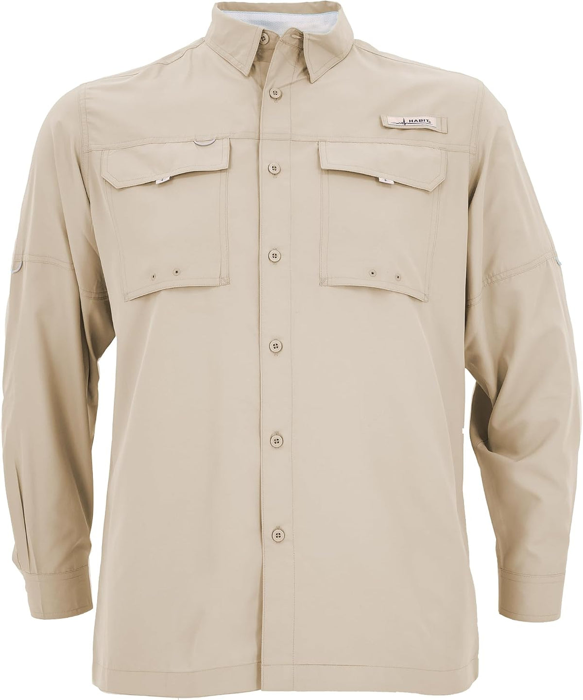 HABIT Men's Fourche Mountain Shirt Long Sleeve River Guide Fishing Shirt - UPF 40+ UV Proections - Sahara-new