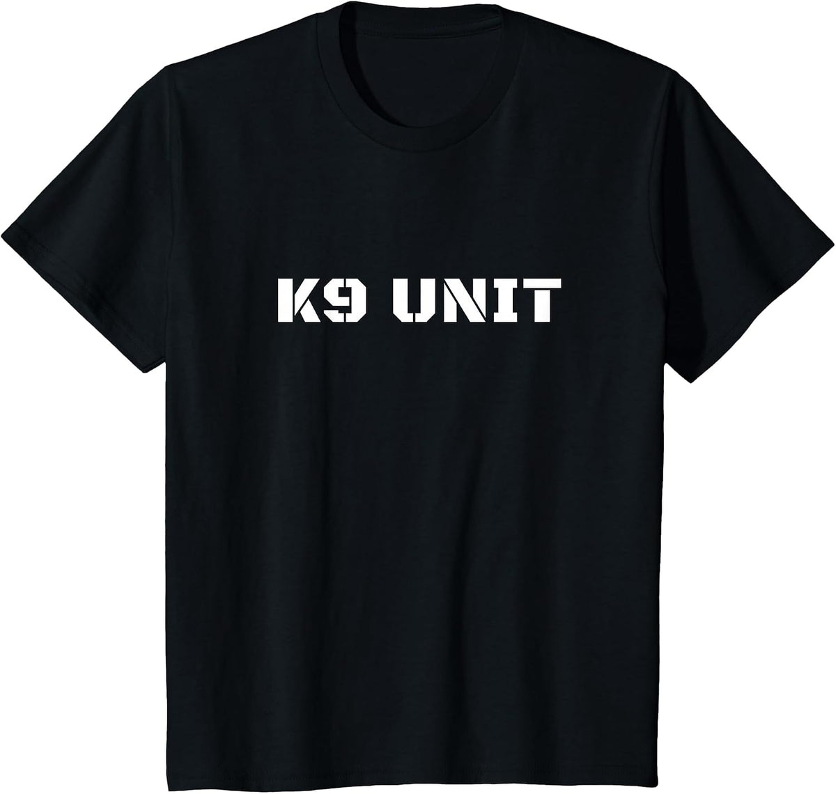 K9 Unit Stencil Text K-9 Officer Team Police Dog Handler T-Shirt - Black