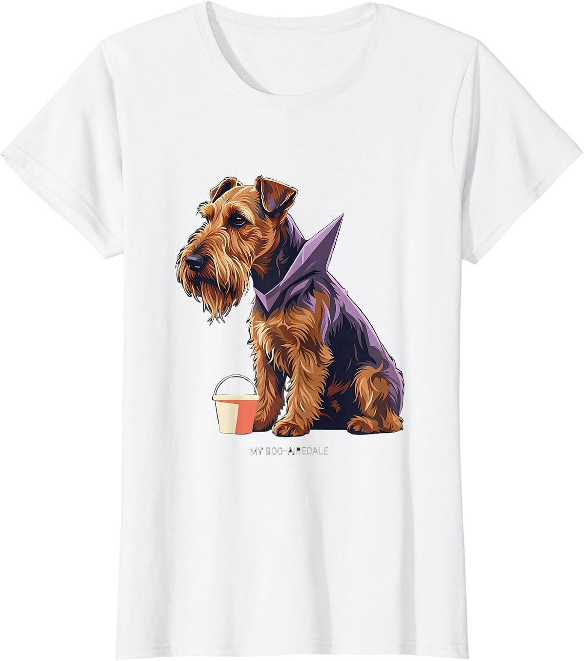 Women's My Boo-Airedale Funny Airedale Terrier Dog Lover Halloween T-Shirt - White