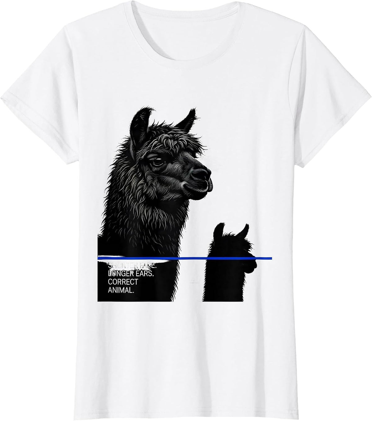 Women's Shorter Face Longer Ears Correct Animal Alpaca Lover T-Shirt - White