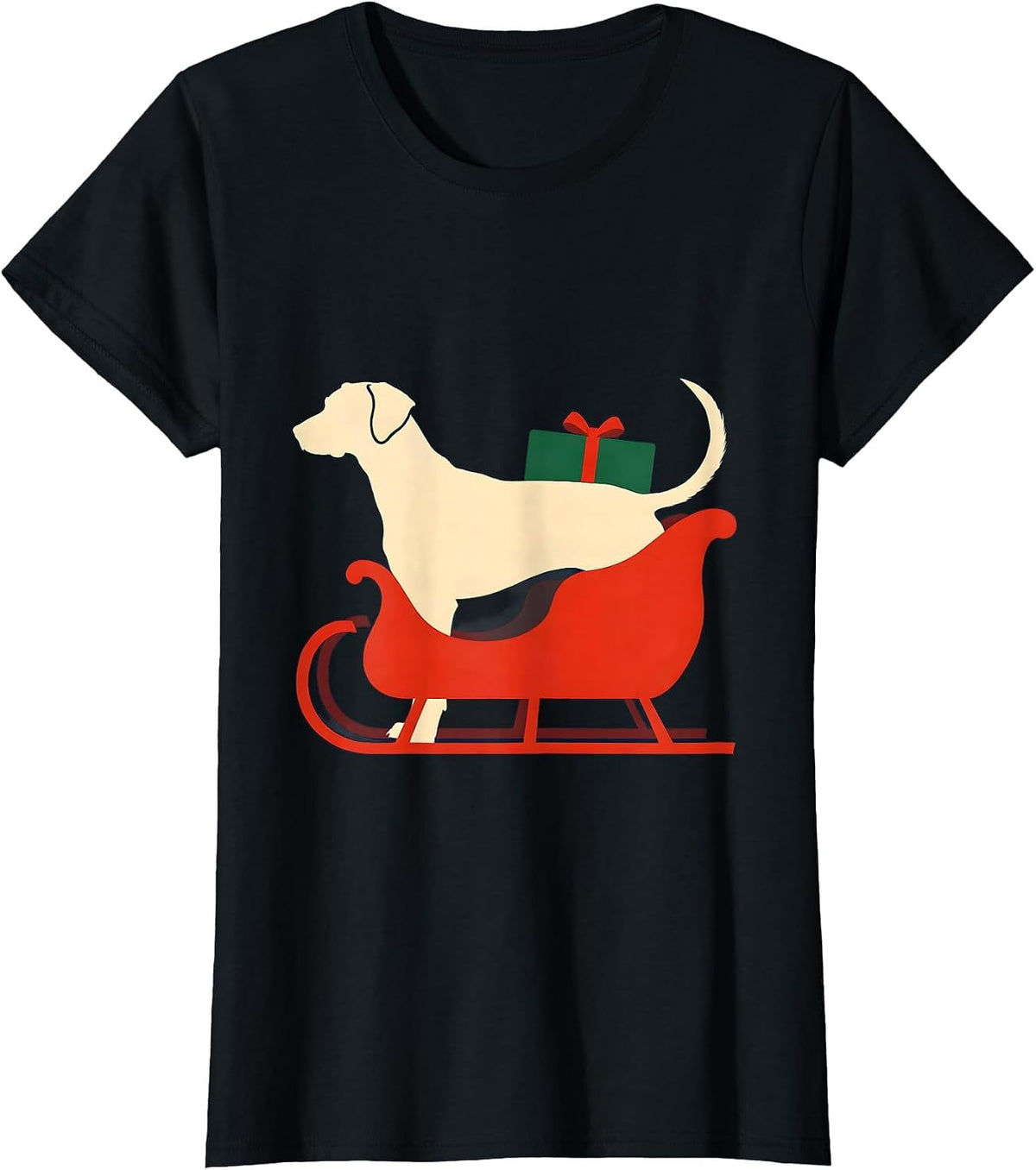 Rhodesian Ridgeback Christmas Sleigh Dog Lover Humor T-Shirt - Black