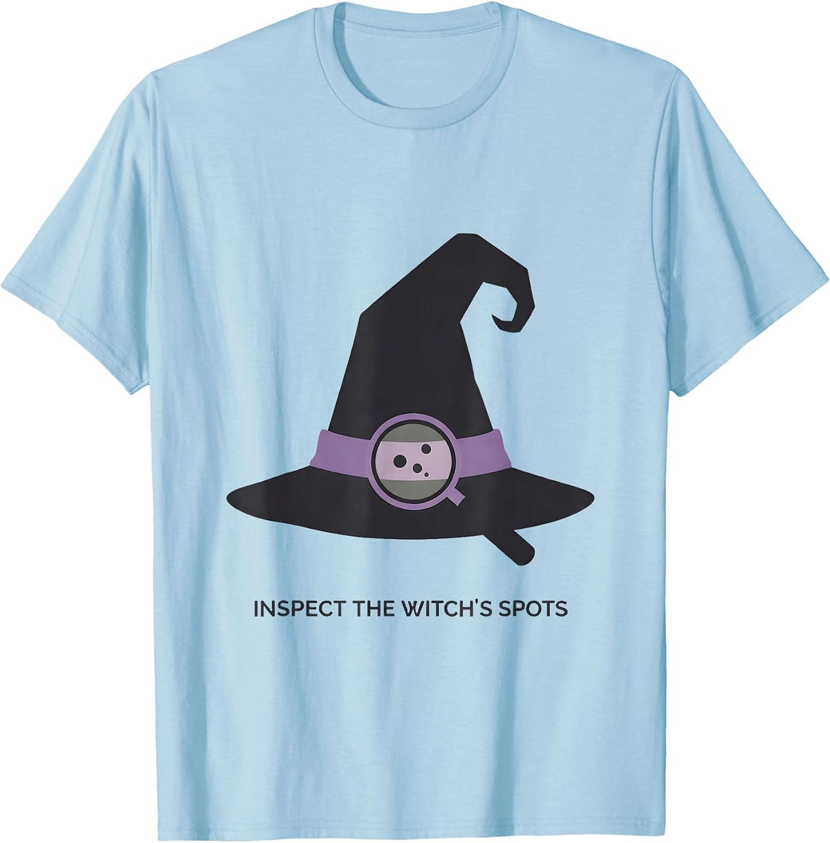 Men's Inspect The Witch's Spots Minimalist Halloween Dermatology T-Shirt - Baby Blue