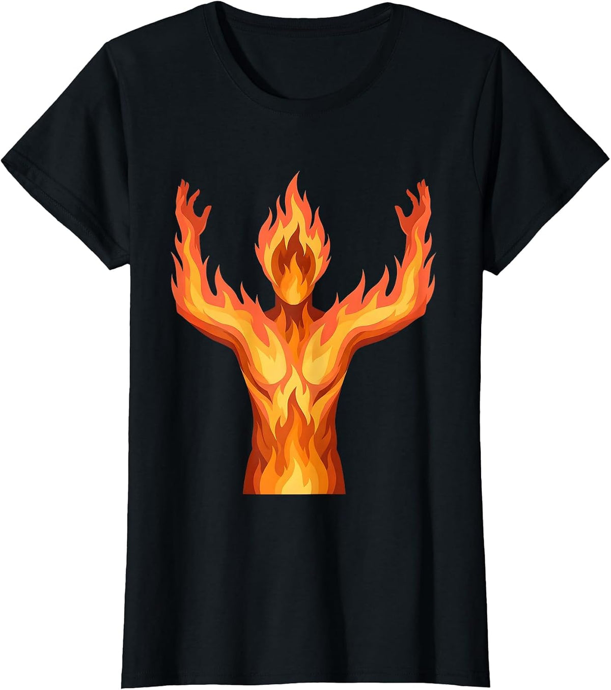 Rizz Em With The Tism Flame Silhouette Design T-Shirt - Black