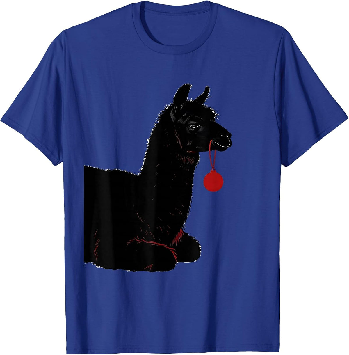Men's Llama Silhouette Funny Christmas Animal Lover Humor T-Shirt - Royal Blue