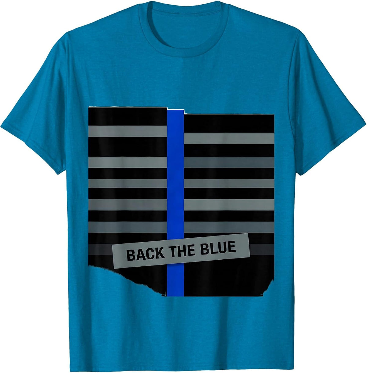 Back The Blue Thin Blue Line Police Support Officer Gift T-Shirt - Sapphire Blue