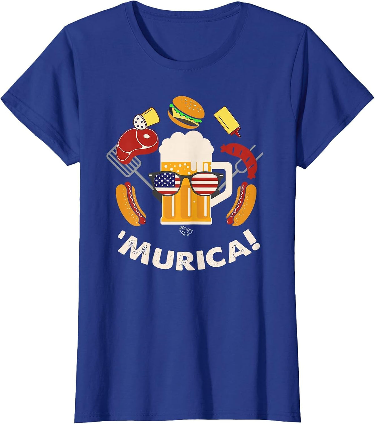 BBQ Beer Murica Shirt - 4th of July Funny Merica t-Shirt T-Shirt - Royal Blue