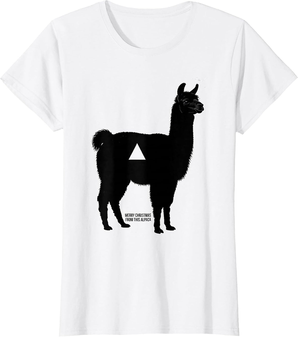 Merry Christmas From This Alpaca Funny Llama Lover Christmas T-Shirt - White