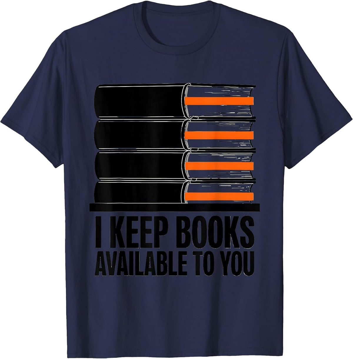 Men's I Keep Books Available To You Brutalist Graphic Banned Books T-Shirt - Navy Blue