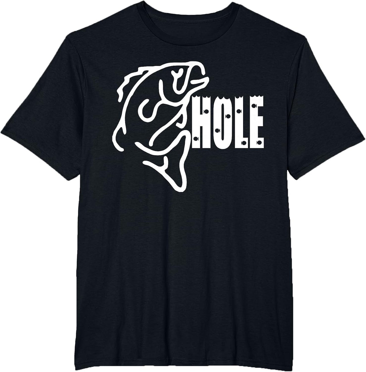 Basshole Bass Fishing Tee T-Shirt - Black