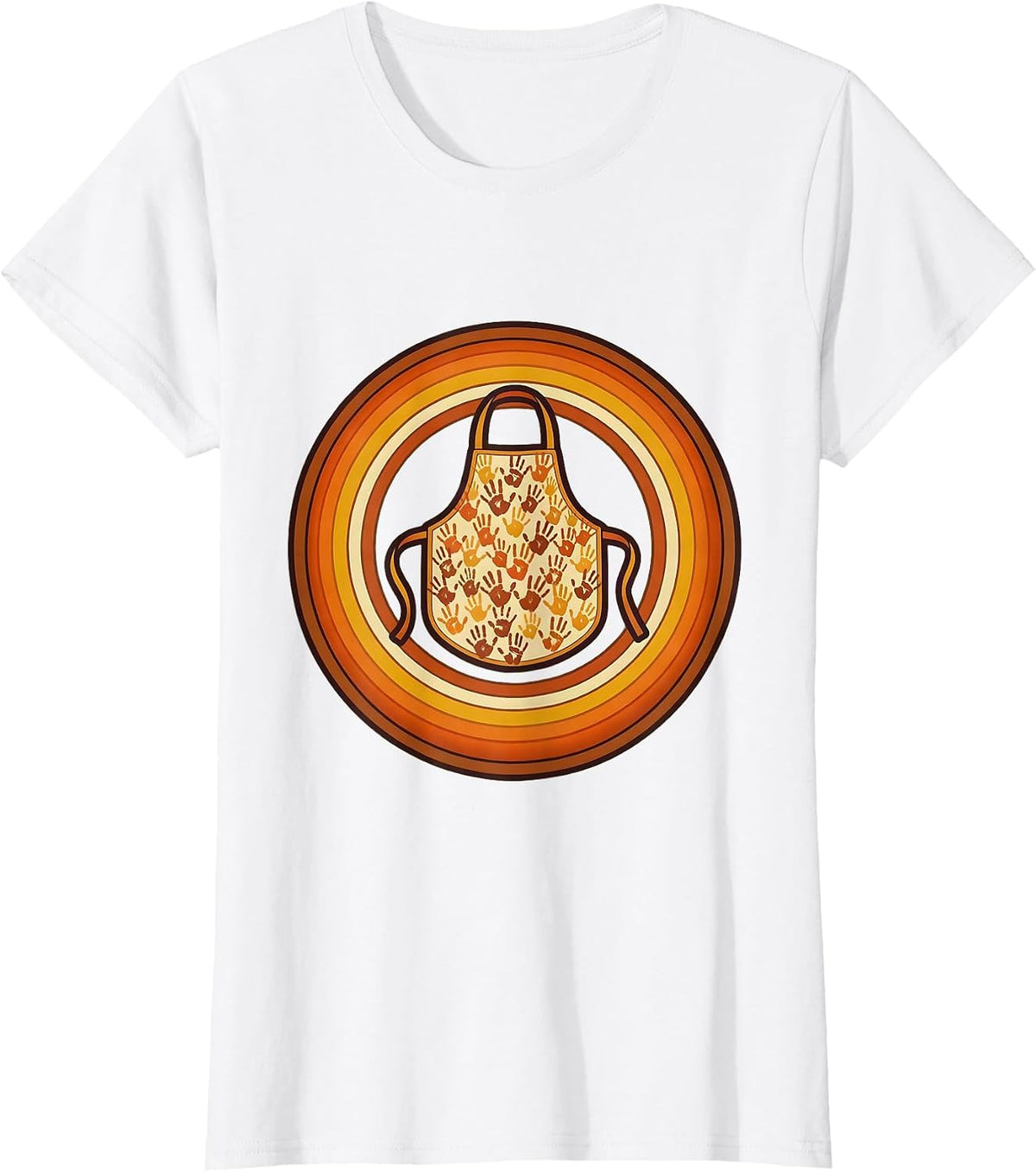 Preschool Teacher Apron Tiny Handprints Graphic T-Shirt - White